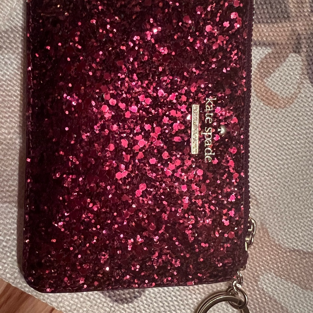Kate Spade Red Bitsy Glitter card holder-wallet